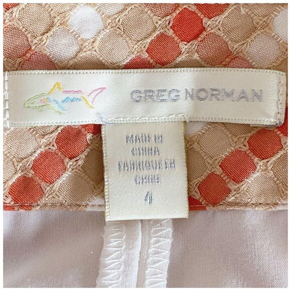 Greg Norman 100% Cotton Golf Skort Modern Checked Pattern in Orange Womens Sz 4 - Picture 2 of 10